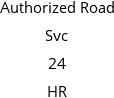 Authorized Road Svc 24 HR