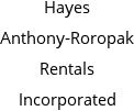 Hayes Anthony-Roropak Rentals Incorporated