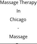 Massage Therapy In Chicago - Massage By Dyan