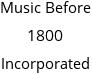 Music Before 1800 Incorporated