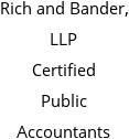 Rich and Bander, LLP Certified Public Accountants