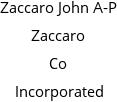 Zaccaro John A-P Zaccaro Co Incorporated